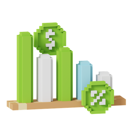 Gráfico de perdas financeiras  3D Icon