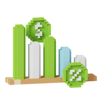 Gráfico de perdas financeiras  3D Icon