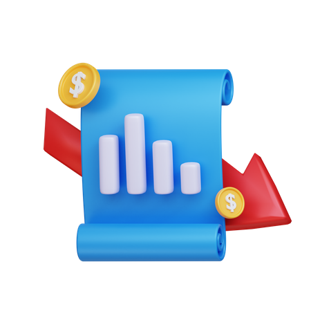 Gráfico de perdas financeiras  3D Icon