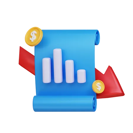 Gráfico de perdas financeiras  3D Icon