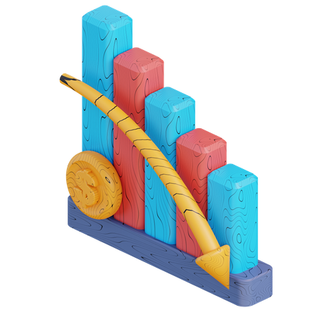 Gráfico de perdas financeiras  3D Icon