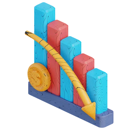 Gráfico de perdas financeiras  3D Icon