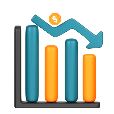 Gráfico de perdas financeiras  3D Icon