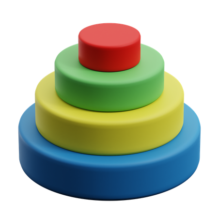 Gráfico de pirâmide circular  3D Icon