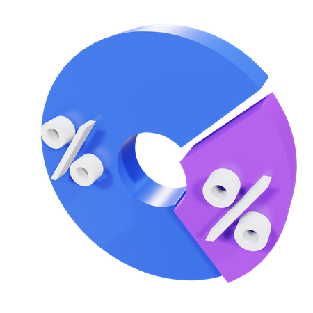 Gráfico de porcentagem  3D Illustration