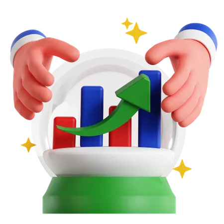 Gráfico de previsão econômica  3D Icon