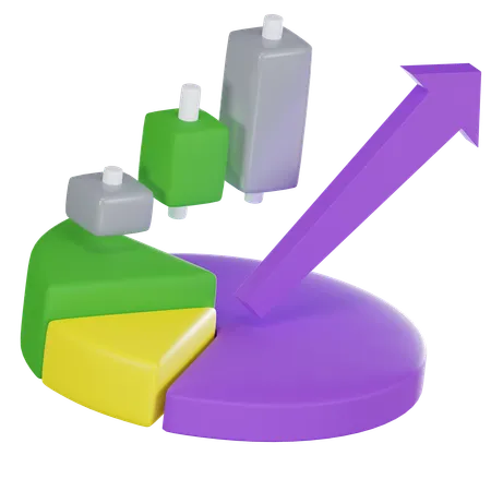 Gráfico de progresso  3D Icon