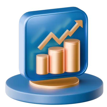 Gráfico de progresso  3D Icon