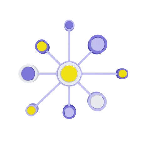 Gráfico de red  3D Icon