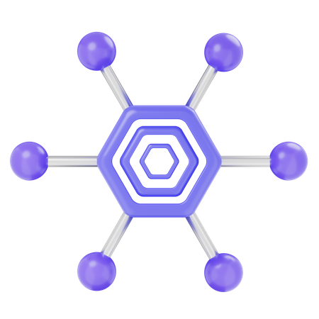 \gráfico de rede  3D Icon