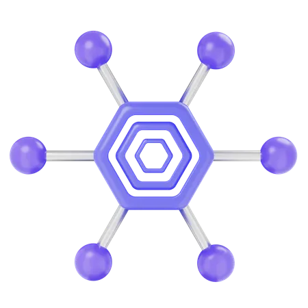 \gráfico de rede  3D Icon