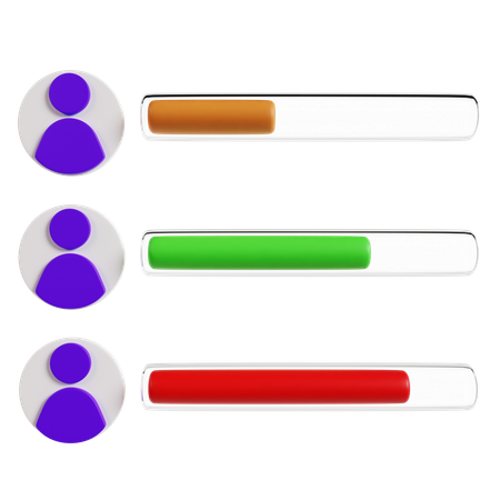 Gráfico de resultados de pesquisas políticas  3D Icon