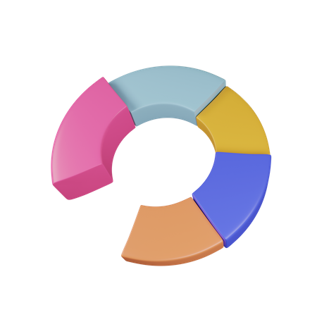 Gráfico de rosca semicírculo  3D Icon