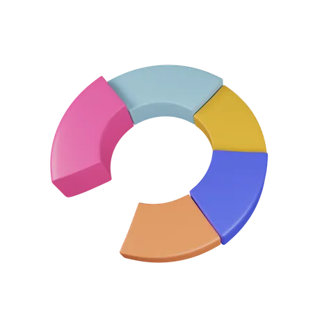 Gráfico de rosca semicírculo  3D Icon