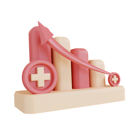 Gráfico de salud en aumento  3D Icon