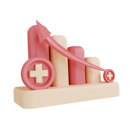 Gráfico de salud en aumento  3D Icon