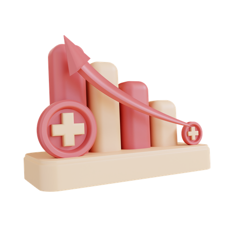 Gráfico de aumento da saúde  3D Icon