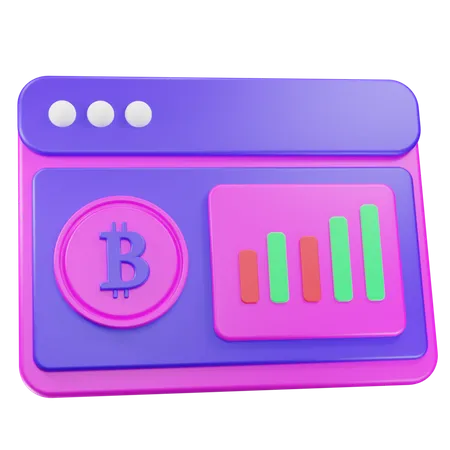 Gráfico del sitio web bitcoin  3D Icon