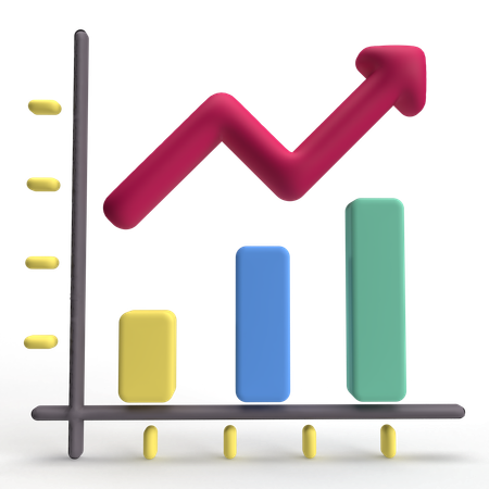 Gráfico de aumento  3D Icon