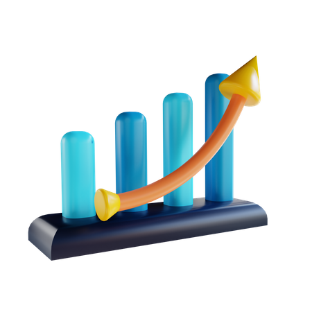 Gráfico de tendencia alcista  3D Illustration