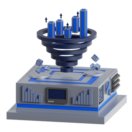 Gráfico de tornado  3D Icon