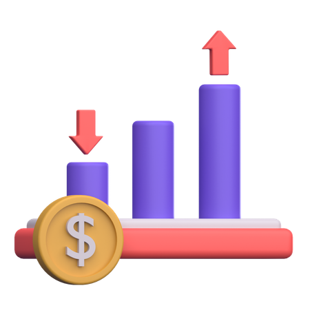 Gráfico de transações  3D Icon