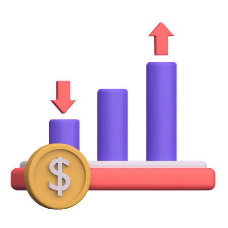 Gráfico de transações  3D Icon