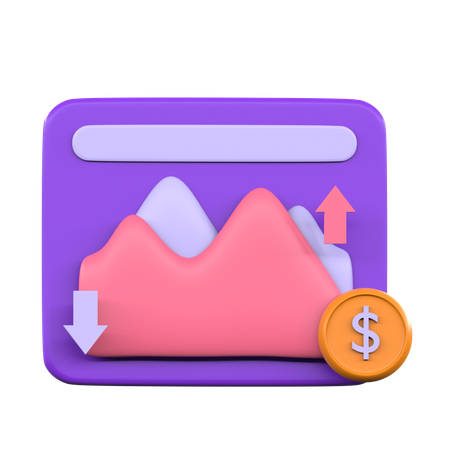 Gráfico de transações  3D Icon