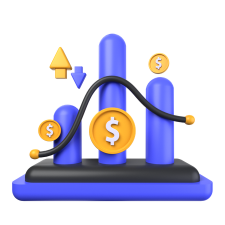 Gráfico de transações  3D Icon