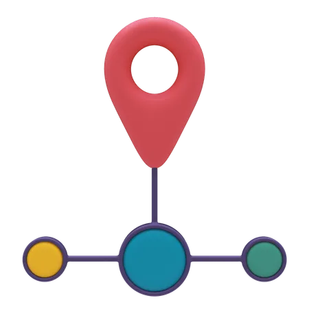 Gráfico de ubicación  3D Icon