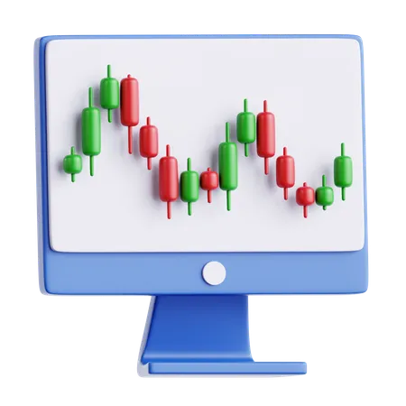 Gráfico de acciones  3D Icon