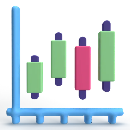 Gráfico de velas  3D Icon