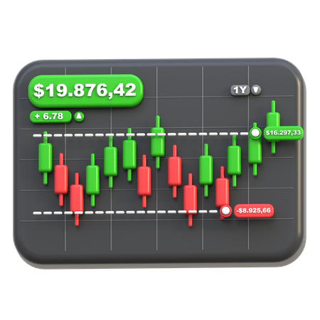 Gráfico de velas  3D Icon