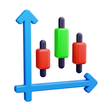 Gráfico de velas  3D Icon