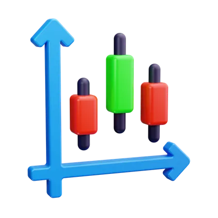 Gráfico de velas  3D Icon