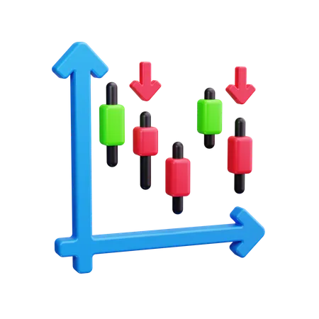 Gráfico de velas  3D Icon