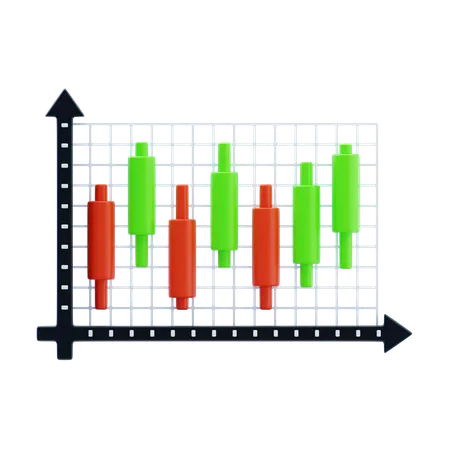 Gráfico de velas  3D Icon