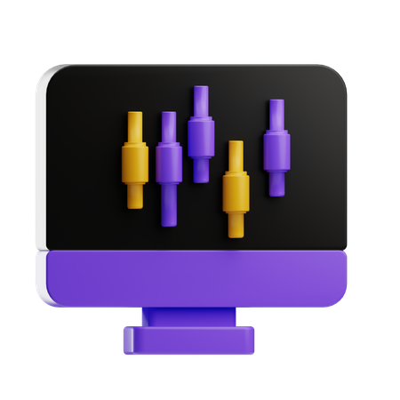 Gráfico de velas  3D Icon