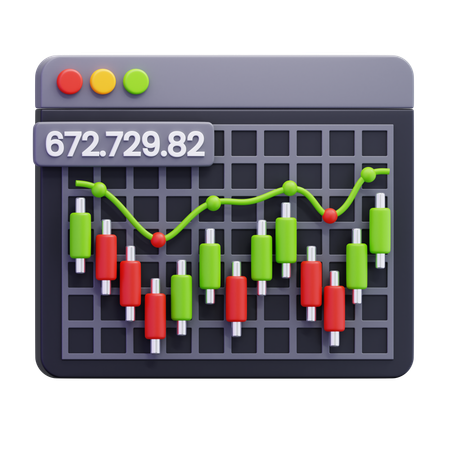 Gráfico de velas  3D Icon
