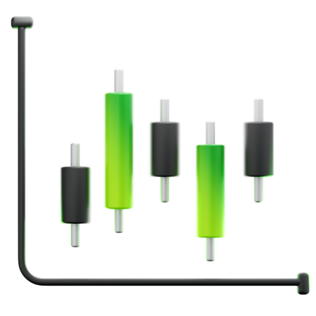 Gráfico de velas  3D Icon