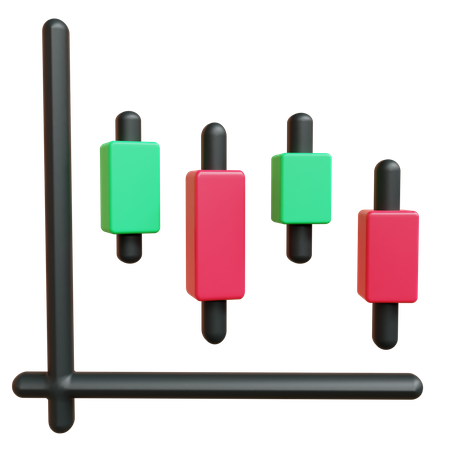 Gráfico de velas  3D Icon