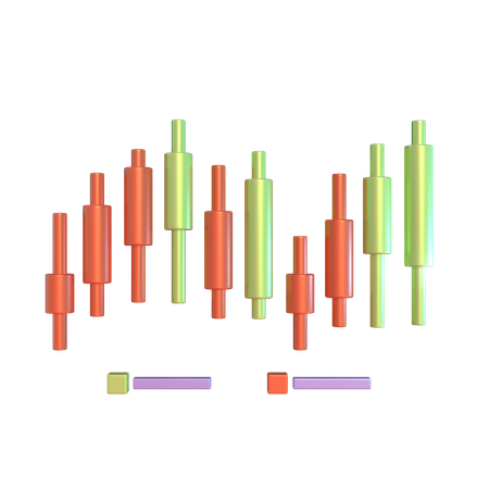 Gráfico de velas  3D Icon