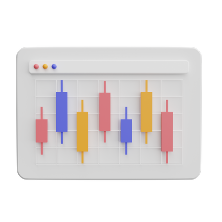 Gráfico de velas  3D Icon