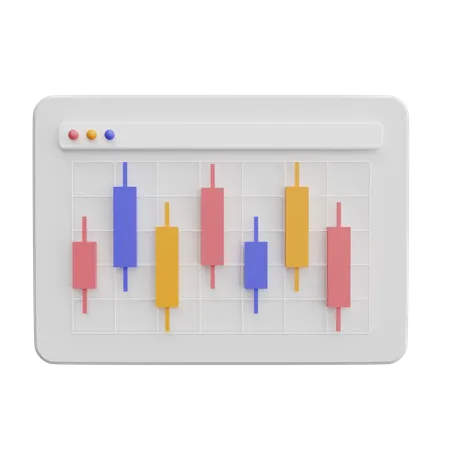 Gráfico de velas  3D Icon