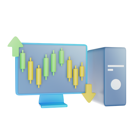 Gráfico de velas  3D Icon