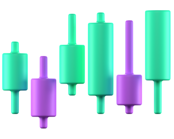 Gráfico de velas  3D Icon