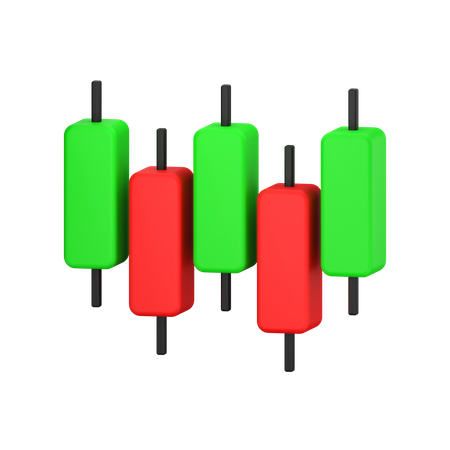 Gráfico de velas  3D Icon