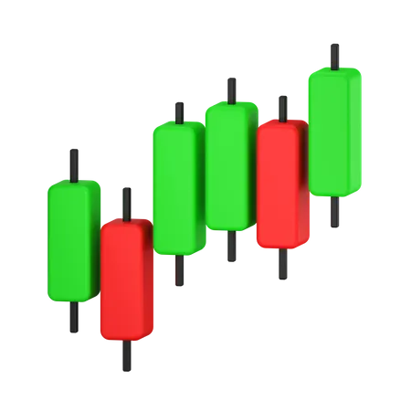 Gráfico de velas  3D Icon