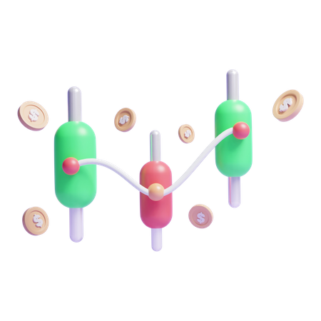 Gráfico de velas  3D Icon