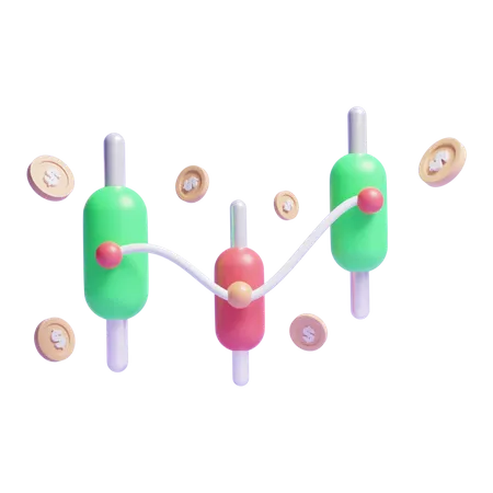 Gráfico de velas  3D Icon